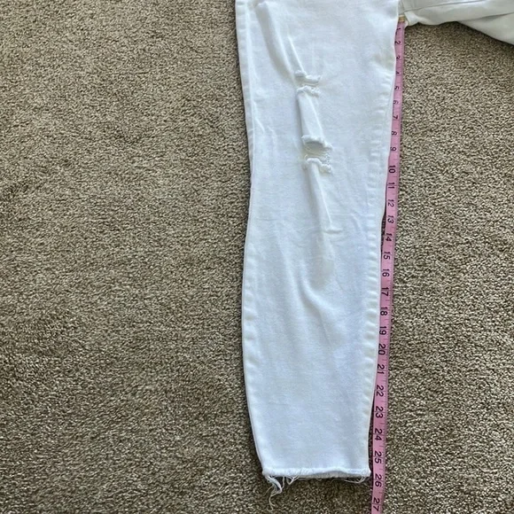 BP Nordstrom Raw Hem Skinny Size 29 High-Rise‎ Stretch White Distressed Jeans - Picture 8 of 10